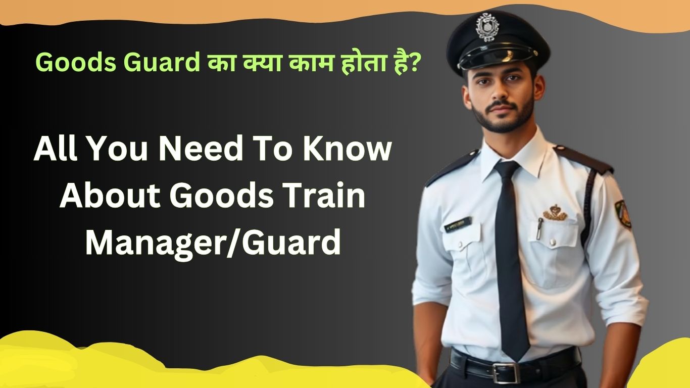 Goods Train Manager in uniform stand and looking foreward