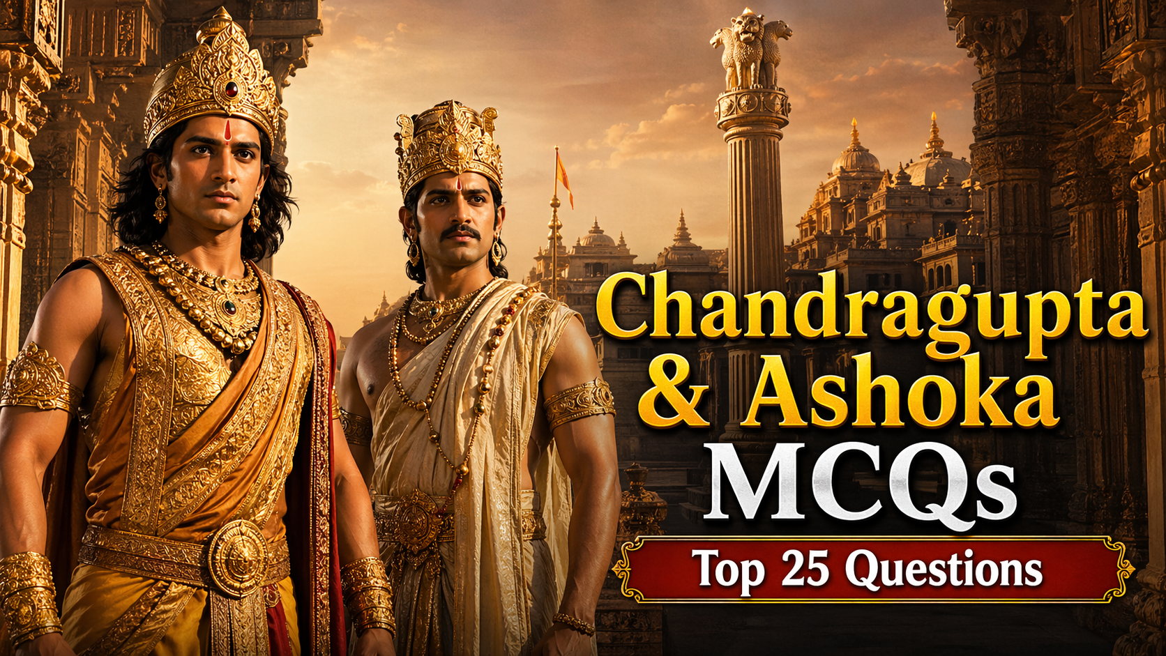 Chandragupta Ashoka MCQs top 25 questions Maurya empire history GK
