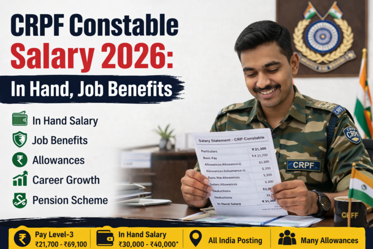 CRPF Constable Salary 2026 In Hand Job Benefits soldier checking salary slip
