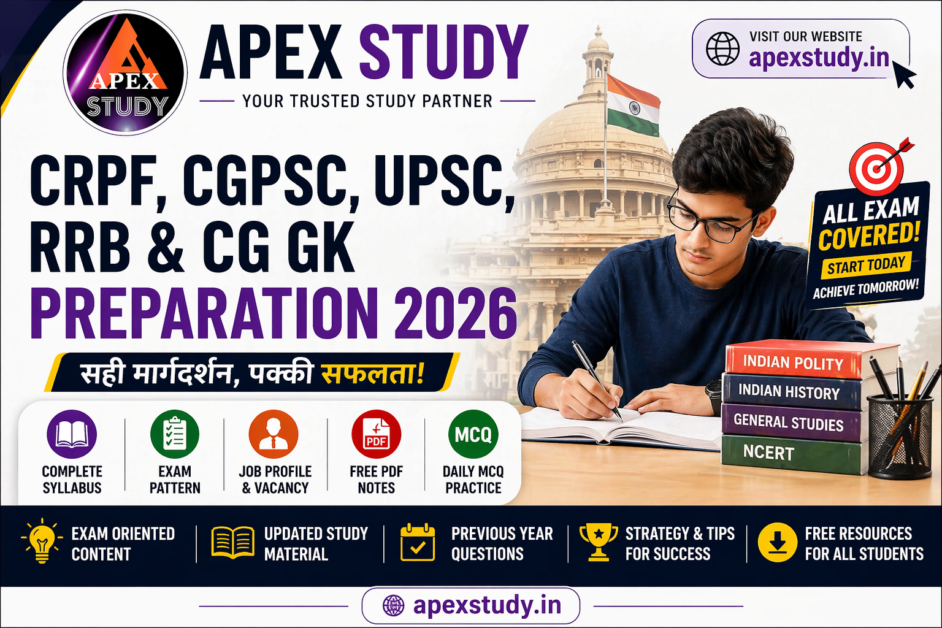 CRPF CGPSC UPSC RRB CG GK preparation 2026 apex study blog featured image