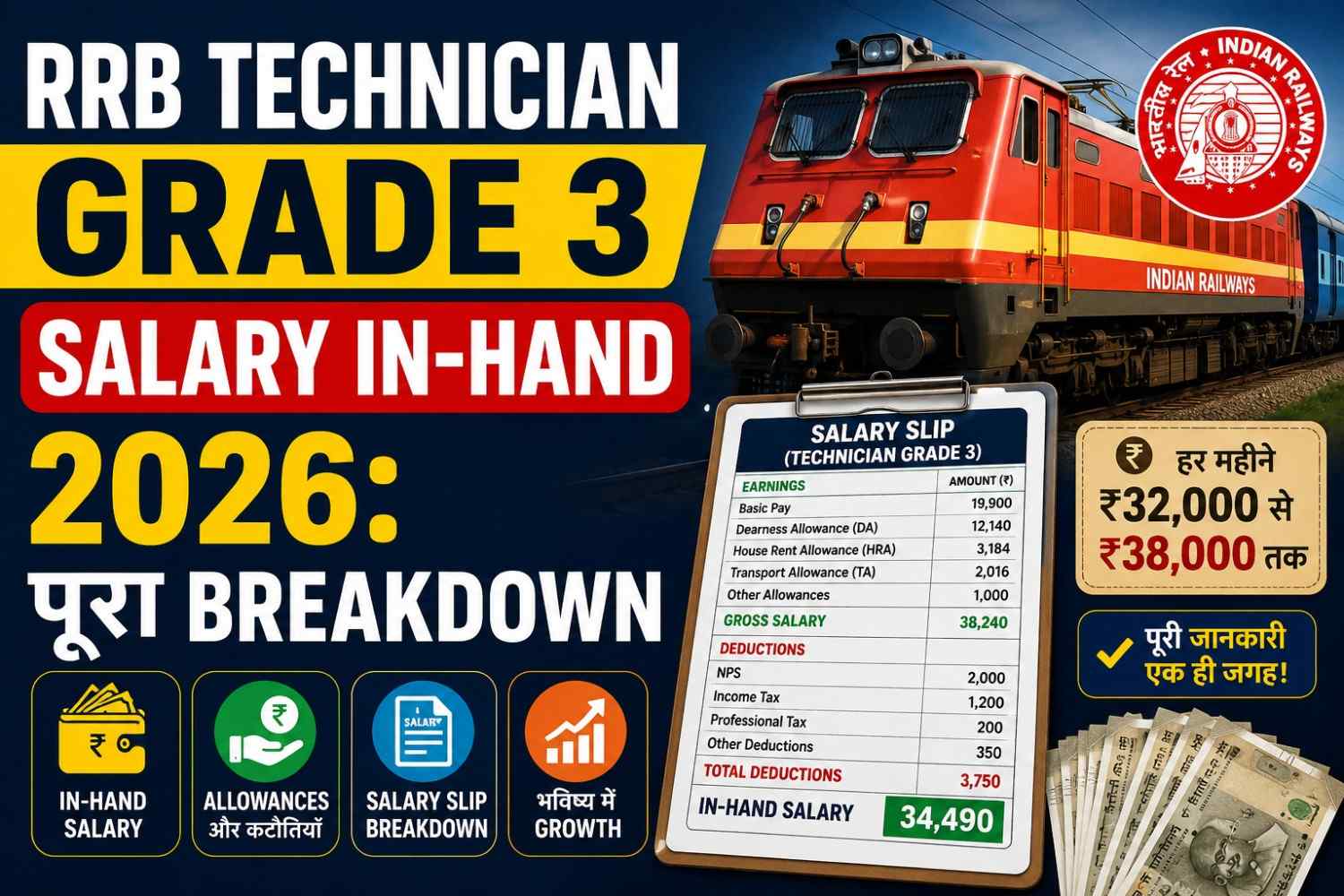 RRB Technician Grade 3 Salary In-Hand 2026 Breakdown Image